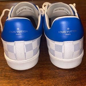 Louis Vuitton Men’s white & blue Damier Luxembourg Sneakers